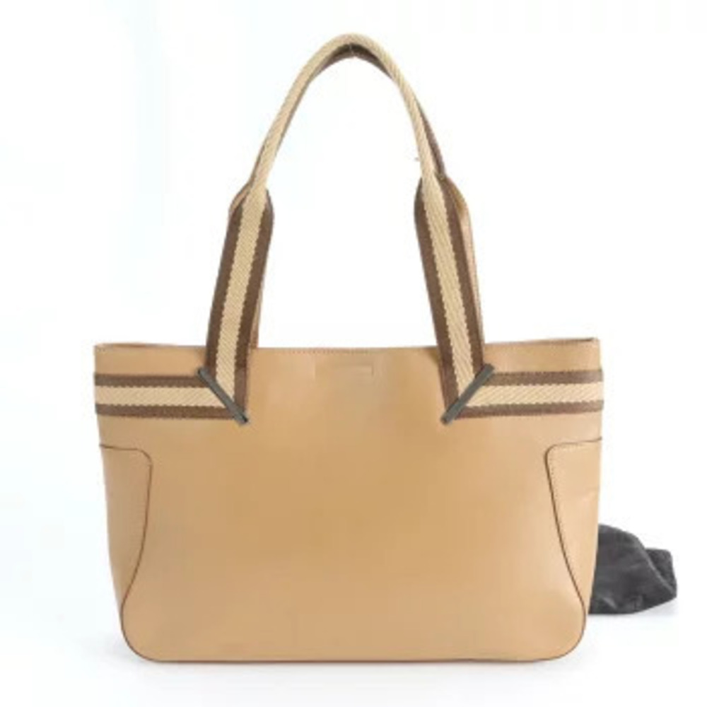 Gucci Sherry Leather 2Way Shoulder Tote Bag Brown